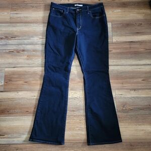 Levi's 725 High Rise Bootcut Jeans Womens 32 Blue Dark Wash Rinse